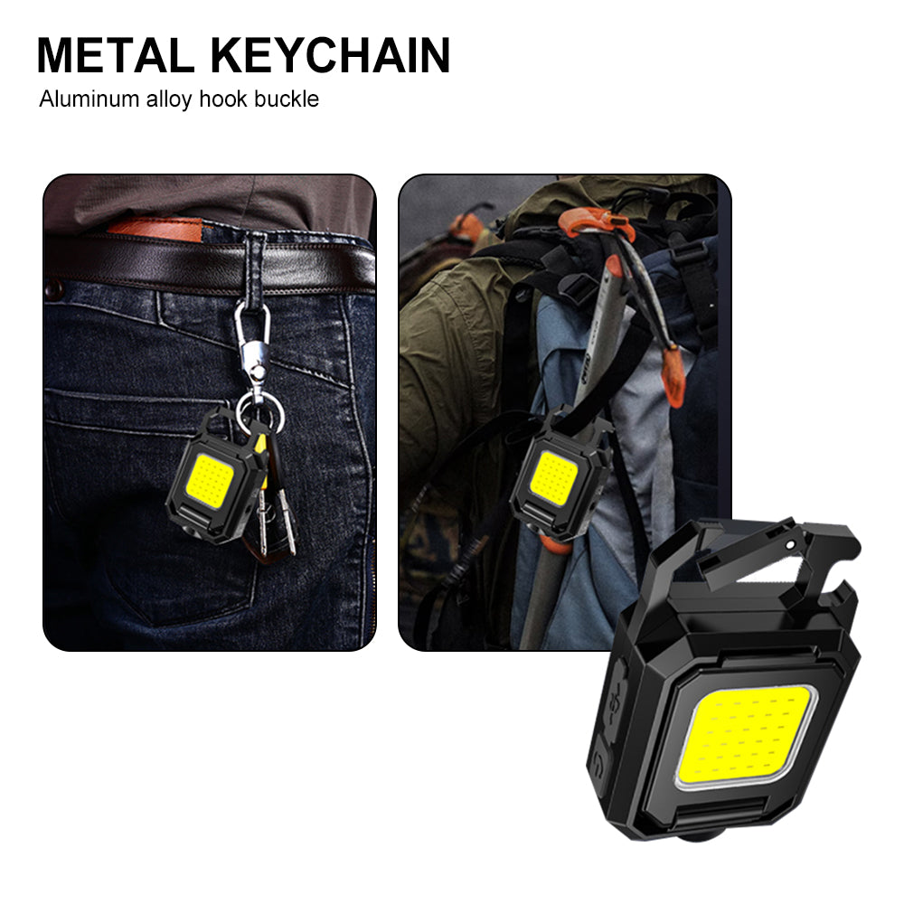 3 in 1 COB Double Keyring Light – Rechargeable LED Torch & Portable Gadget