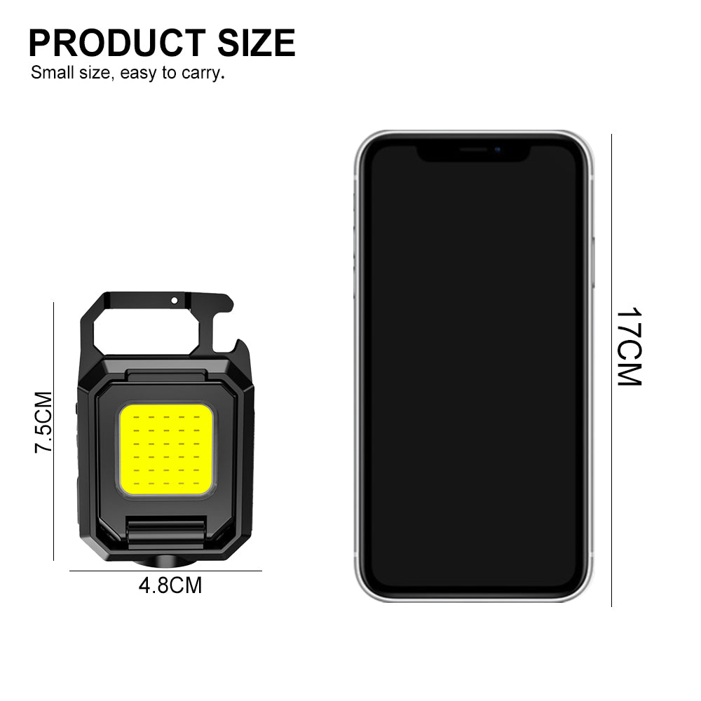 3 in 1 COB Double Keyring Light – Rechargeable LED Torch & Portable Gadget