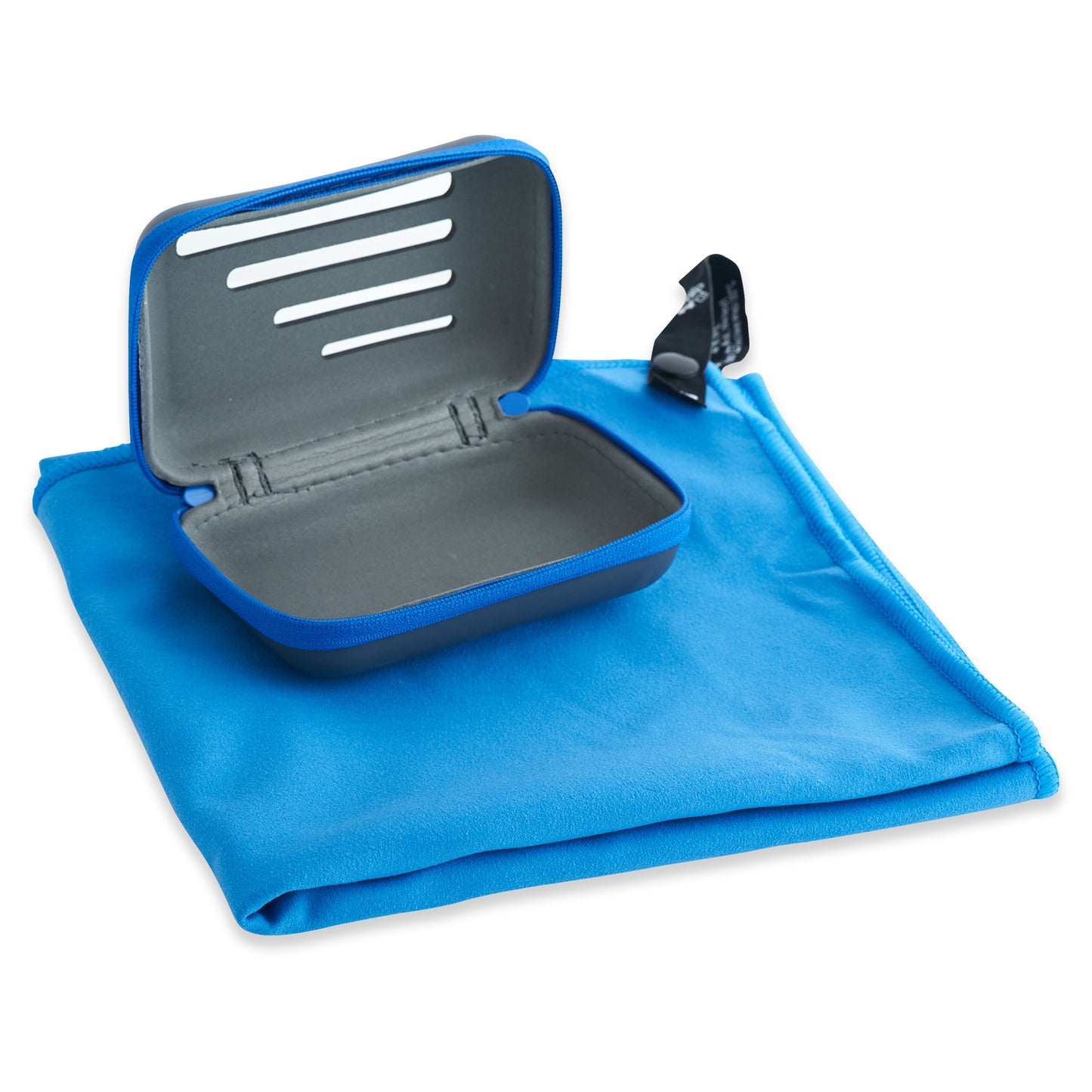 Fitnesshandtuch – Reisehandtuch, schnelltrocknend, antibakteriell, unverzichtbar für den Urlaub, tolles Geschenk fürs Fitnessstudio, blau, Mikrofaser, inklusive Tasche, Größe (80 x 40 cm, 32 x 16)