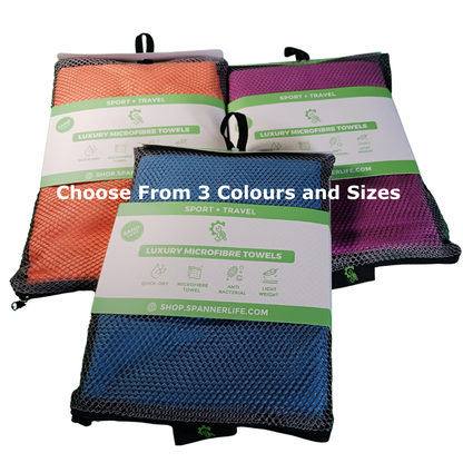 Sport + Travel Microfibre Towels – Antimicrobial | Quick-Dry | Mesh Carry Case