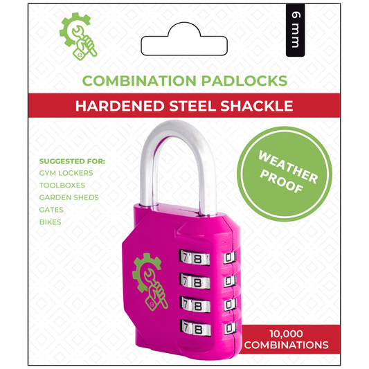 Pink Coded Padlock With Hardened Shackle