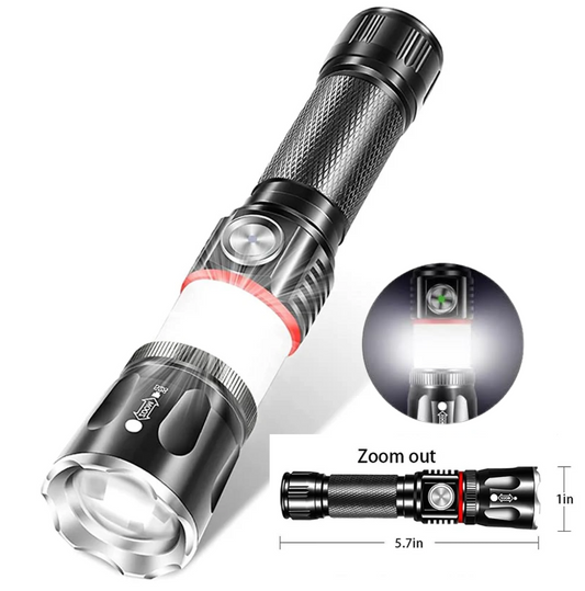 LED Torch Rechargeable - Super Bright Torch, 360 Degree Camping Lantern, Strong Magnet