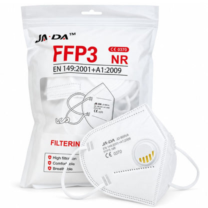 Spannerlife FFP3-NR vented dust masks, pack of 10, individually wrapped disposable respirators