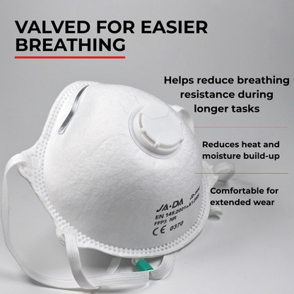 JADA JD999-C FFP3 Face Masks Box of 20 | Moulded Cup Valved Dust Masks