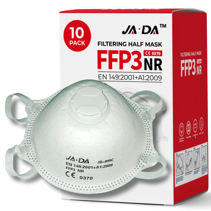 JADA JD999-C FFP3 Face Masks Box of 10 | Moulded Cup Valved Dust Masks