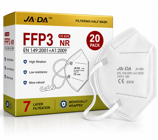 FFP3 Dust Masks Pack of 20 – Individually Wrapped Disposable Respirators | 7-Layer Protection