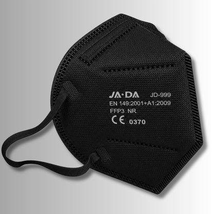 FFP3 Face Masks UK Certified EN149 Pack of 10 - Black, Individually Wrapped, Disposable