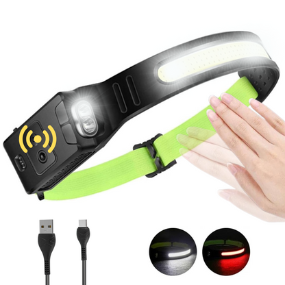 Head Torch - 230 Degree Led Head Torch, Motion Sensor, XPE Headtorch Rechargeable Waterproof - Powerful Red Light Head Torch| | 6 Mode