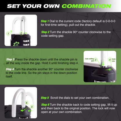 Setting the combination 4 Digit Padlocks