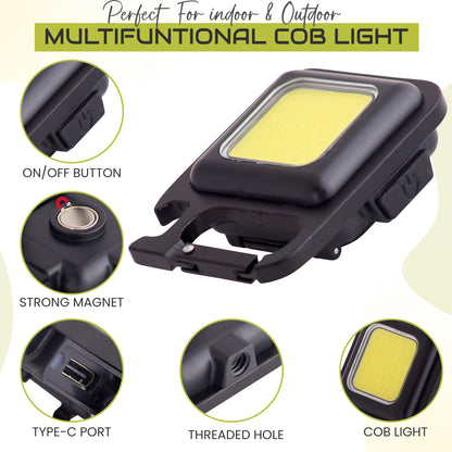 COB Keychain Work Light | 1000 Lumens LED Super Bright Rechargeable | LED Keyring Torch