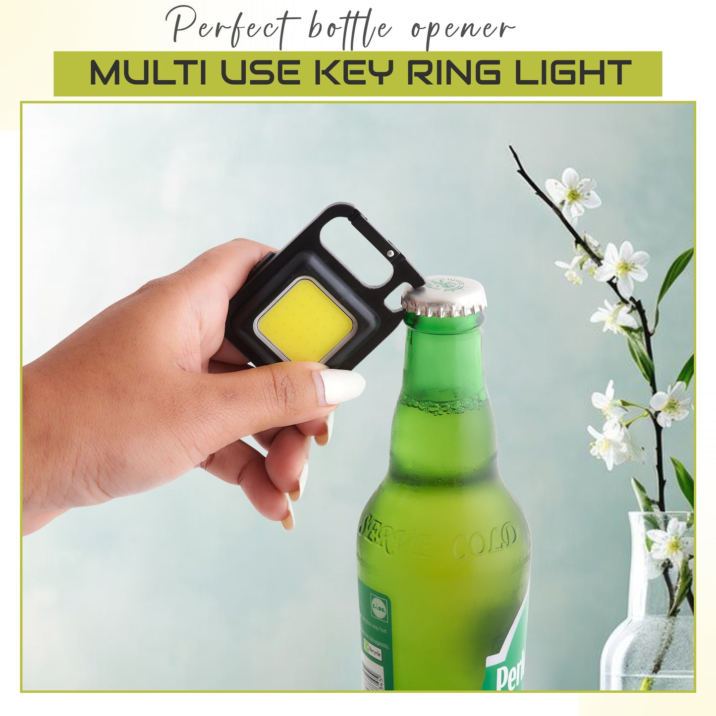 COB Keychain Work Light | 1000 Lumens LED Super Bright Rechargeable | LED Keyring Torch