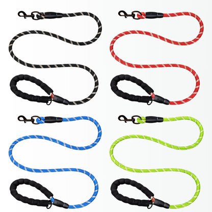 Spannerlife 13mm thick dog lead shown in core colours including black, red, blue and green