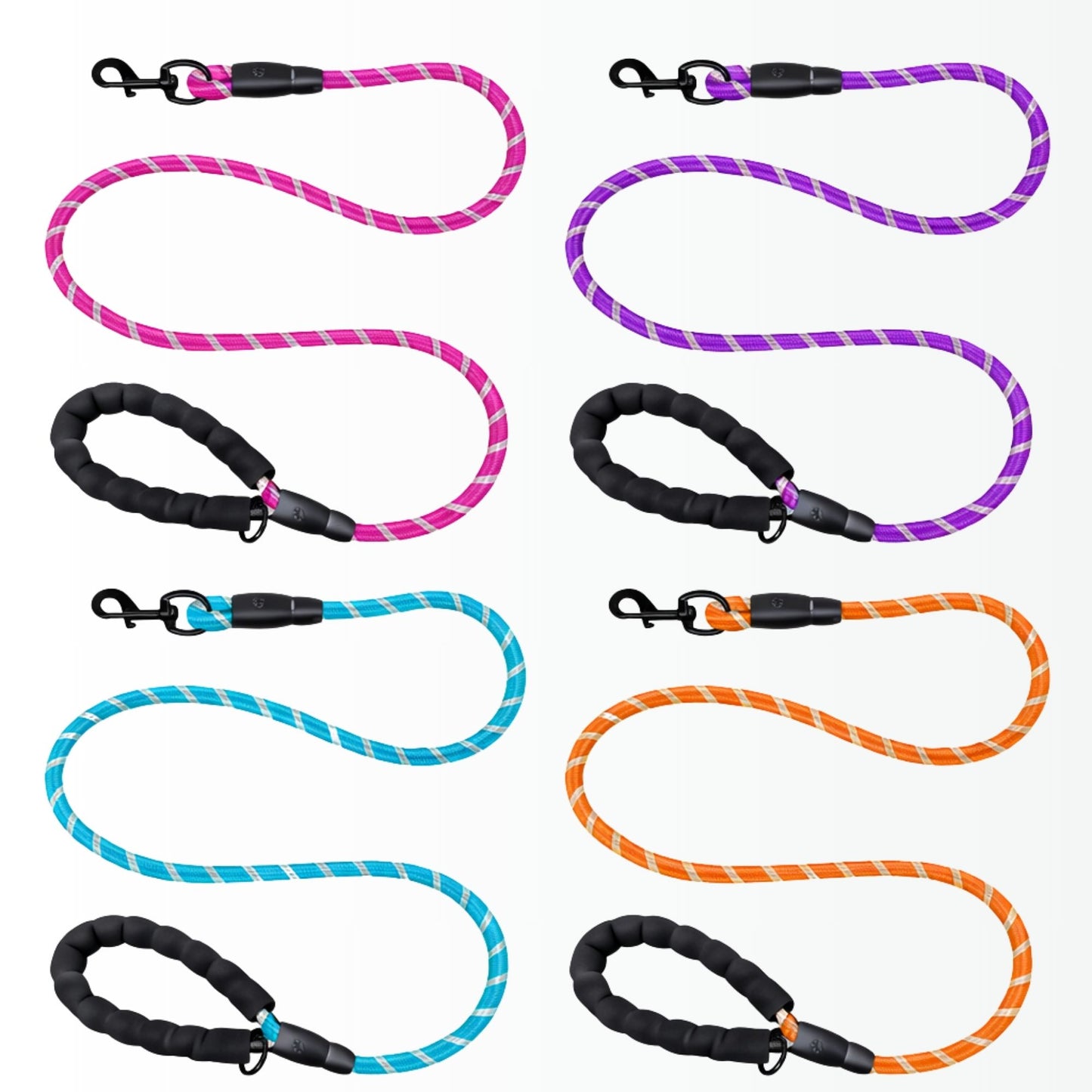 Spannerlife 13mm thick dog lead shown in extended colours including pink, purple, cyan and orange