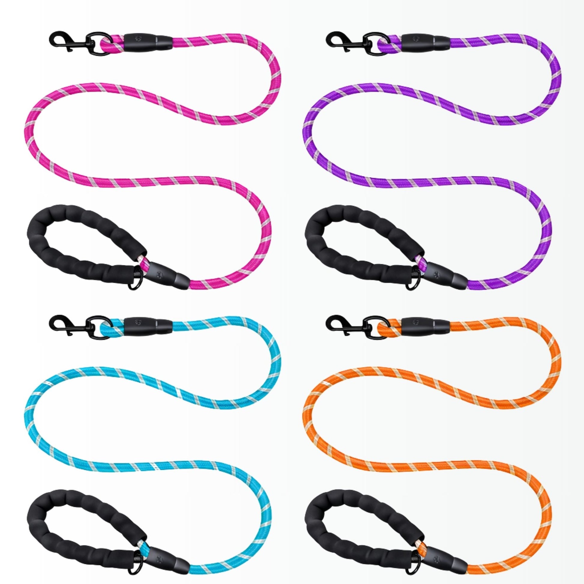 Spannerlife 13mm thick dog lead shown in extended colours including pink, purple, cyan and orange